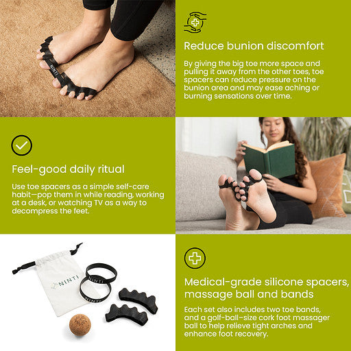 NINTI Toe Spacer Kit, Resistance Band, Massage Ball, Silicone Separators