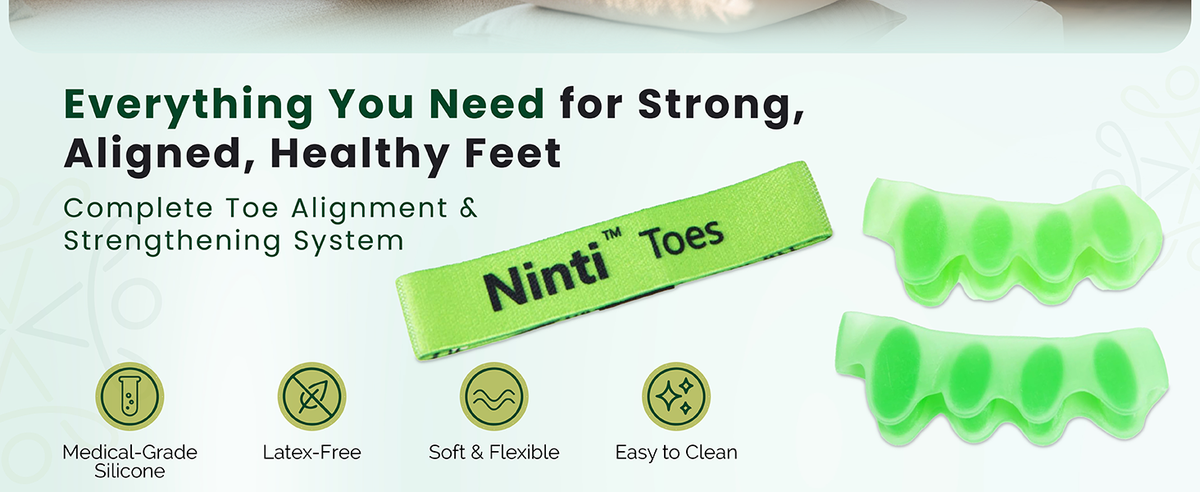 NINTI Silicone Toe Separators, Resistance Band, Toe Spacer for Alignment