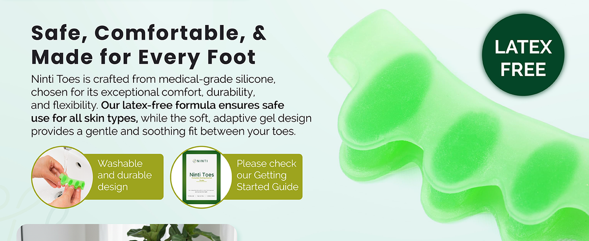 NINTI Silicone Toe Separators, Resistance Band, Toe Spacer for Alignment
